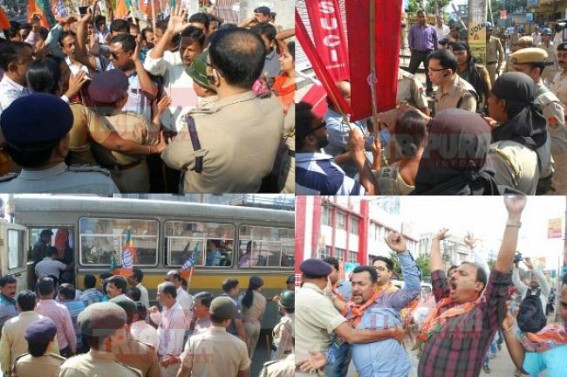 Tripura's all opposition parties undermine CPI-Mâ€™s 12 hrs strike : strike supporters, non-supporters arrested en-masse; CPI-M, BJP clashes reported, total chaos prevail over Manikâ€™s â€˜golden Tripuraâ€™